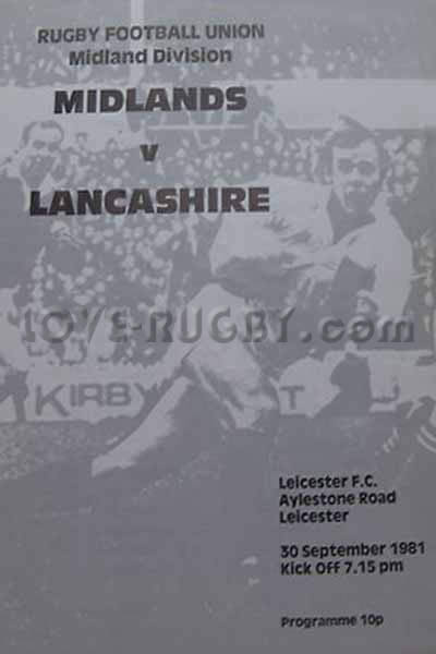 1981 Midlands (Eng) v Lancashire  Rugby Programme